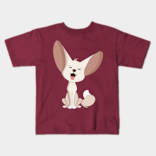 Fennec Fox Cute Sitting Screaming Adorable Animals Pet Kids T-Shirt